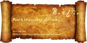 Martiniczky Éva névjegykártya